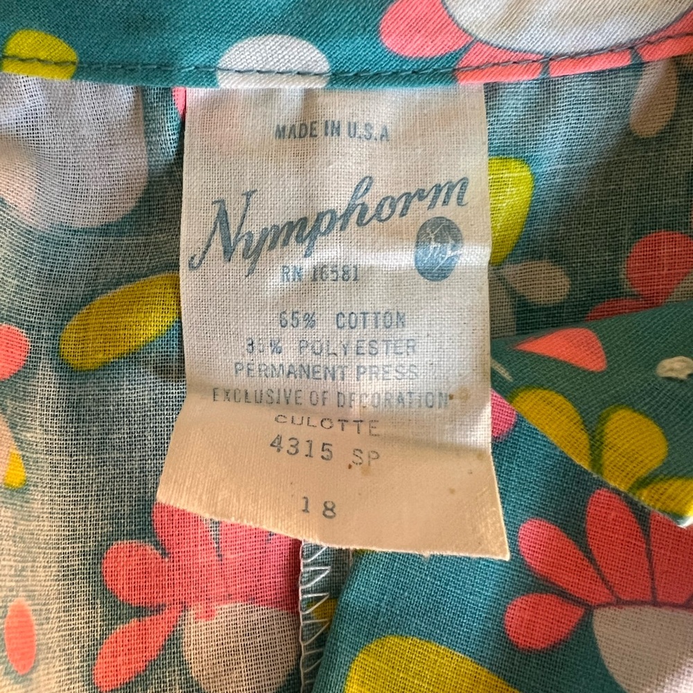 60s Vintage Blue Bee Print Romper - Picture 5 of 9